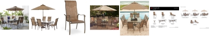 Agio Oasis Outdoor Aluminum 7-Pc. Dining Set (84" x 42" Dining Table and 6 Dining Chairs), Created for Macy's